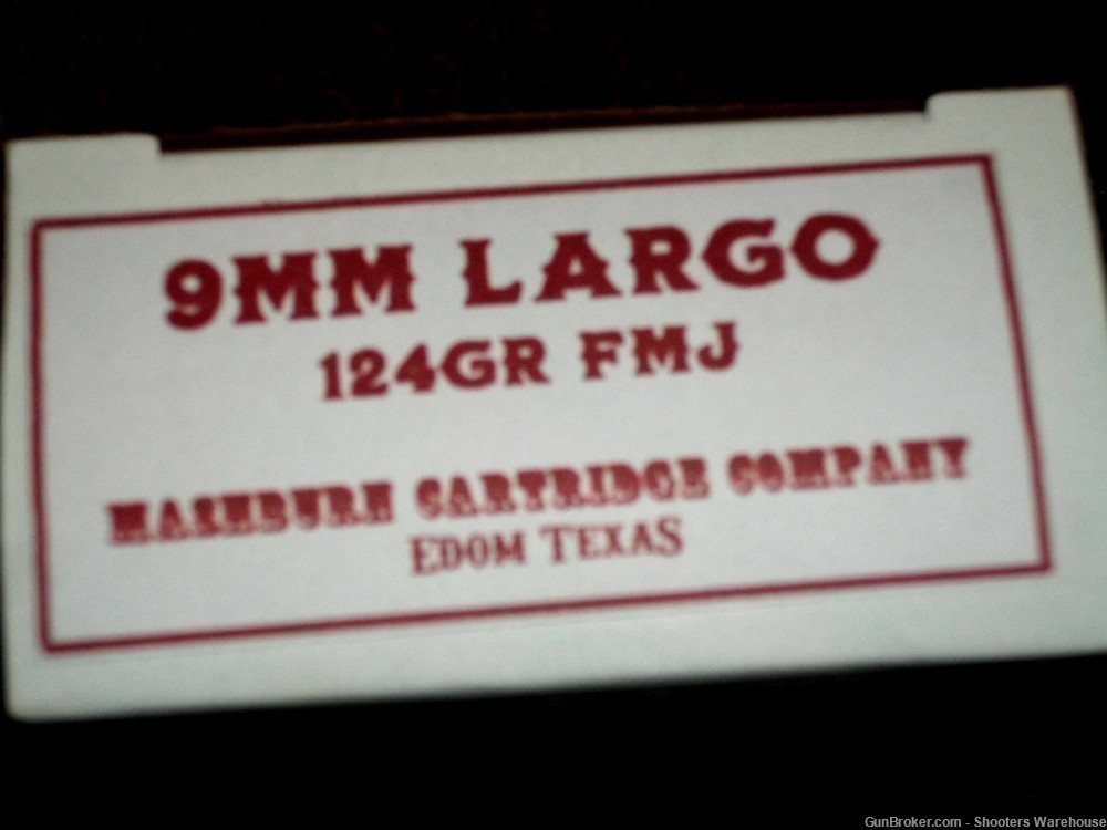 9mm Largo 124gr FMJ Mashburn Cartridge Company 50rds NEW RELOADABLE-img-1