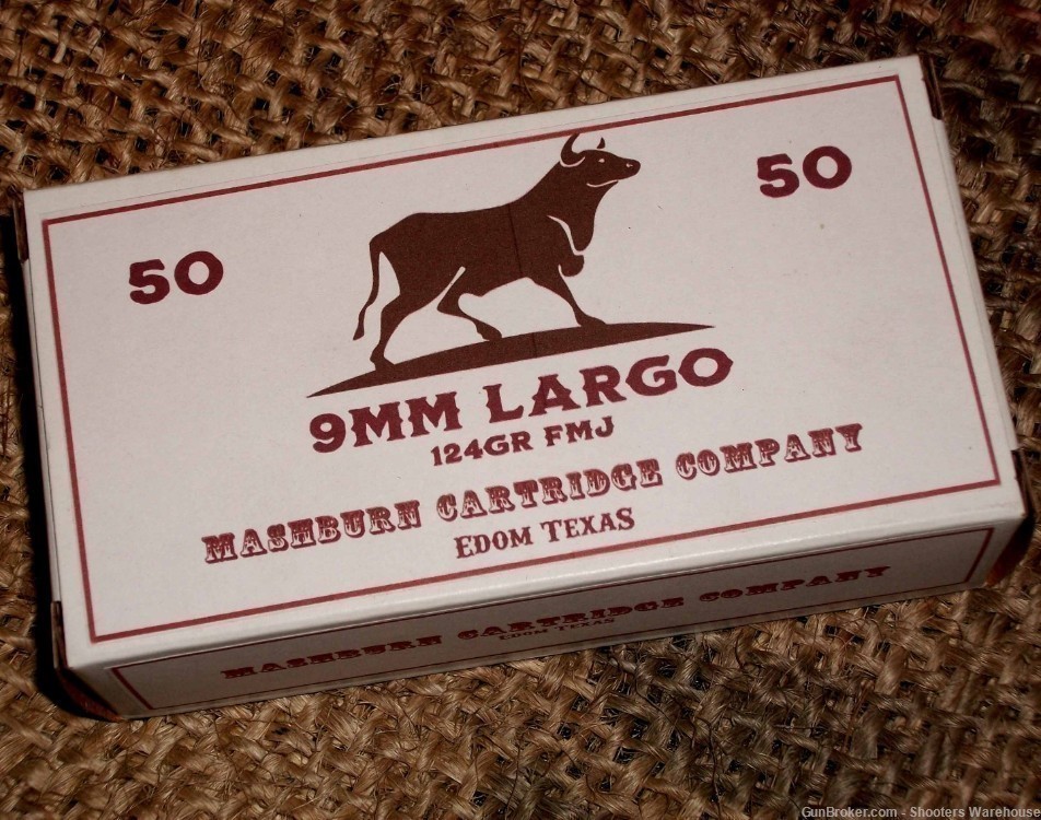 9mm Largo 124gr FMJ Mashburn Cartridge Company 50rds NEW RELOADABLE-img-0