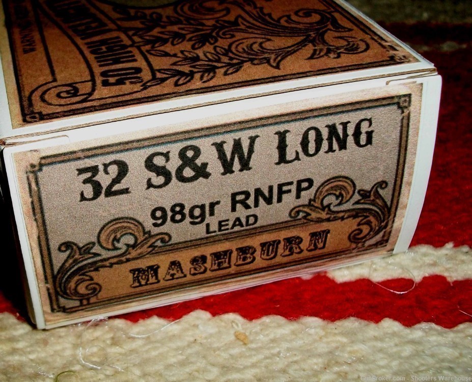 32 S&W Long 98gr RNFP Mashburn Cartridge 50rds-img-0