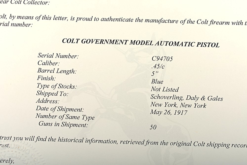 1917 Year Colt Government Model Commercial 1911 Pistol – SN: C94704 (C&R)-img-1