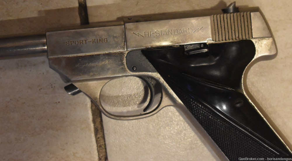High Standard Sport King Lightweight .22 semi-auto pistol Nickel 6 3/4" -img-1