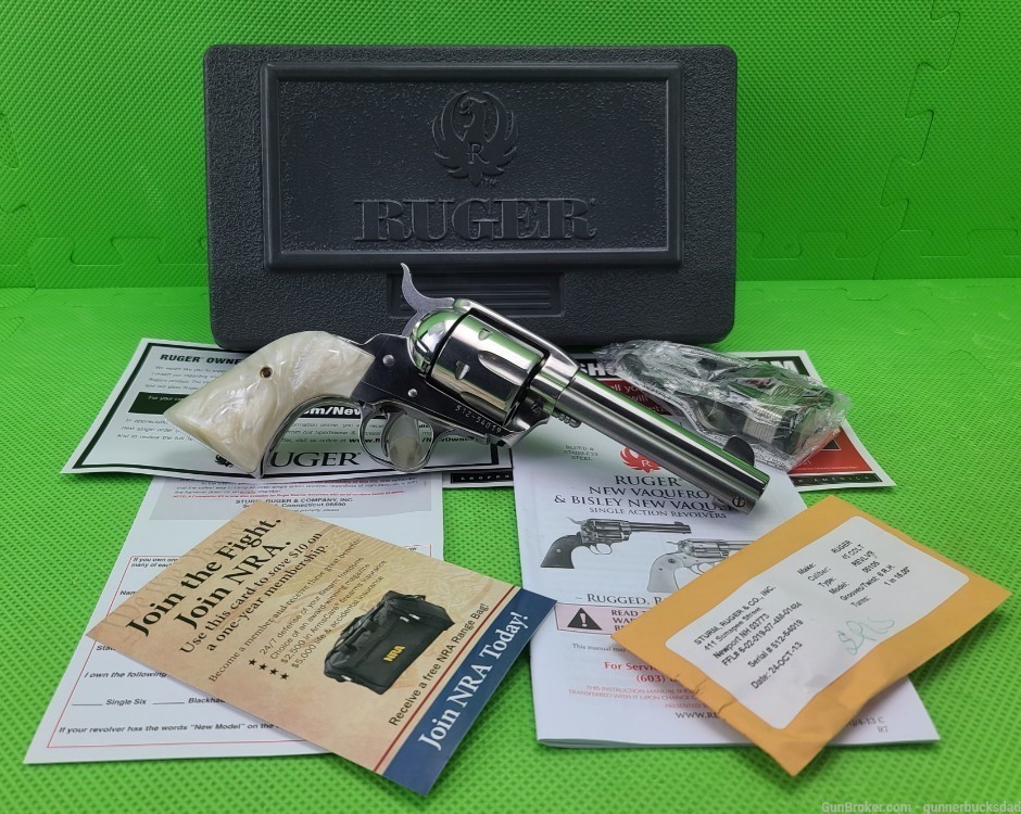 Ruger * VAQUERO * 45 COLT * BRIGHT POLISHED STAINLESS 4 3/4" BORN 2013 -img-2