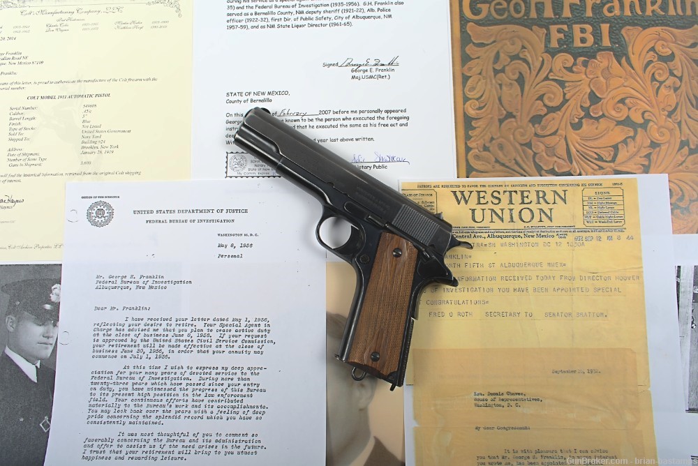  FBI Agent Colt Model 1911 Semi-Automatic Pistol –SN: 549608 (C&R)-img-0
