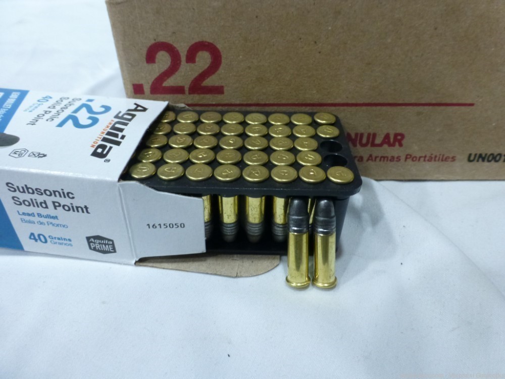 NIB 1000 Rounds Aguila 22 LR 40 gr Subsonic Solid Point 1B220269-img-2
