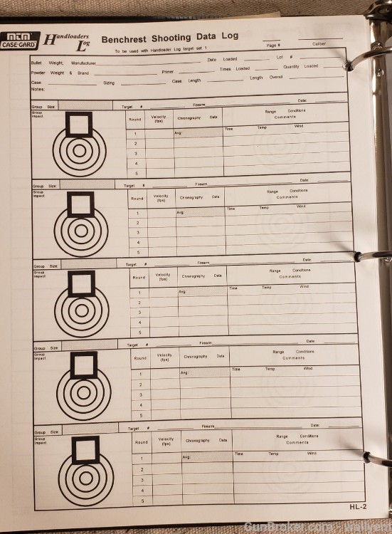 MTM Handloaders Log Manual Reloading Notebook Data Targets Shooting  -img-4