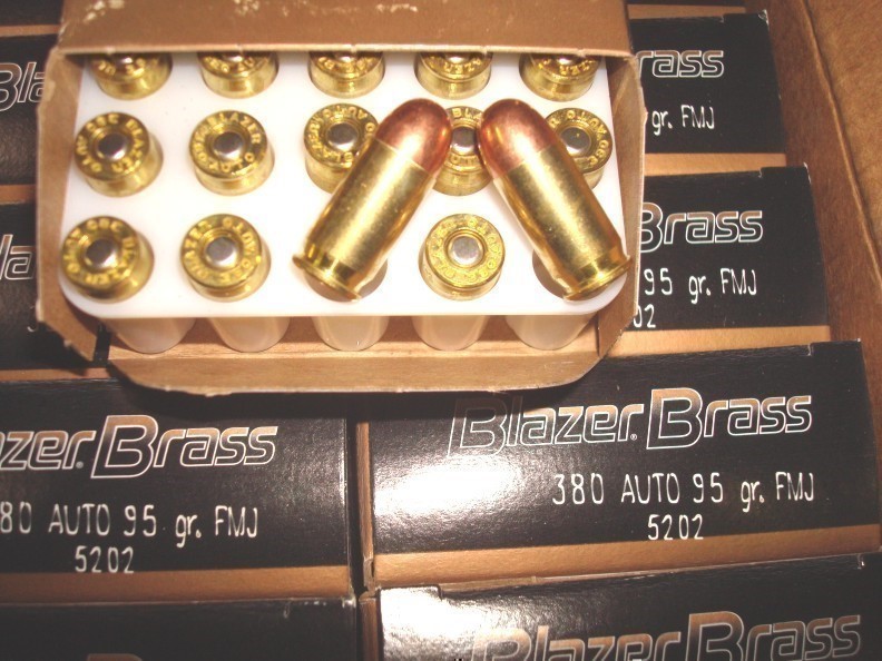 100 rounds CCI Blazer Brass .380 acp 95 gr FMJ 5202 new ammunition-img-0