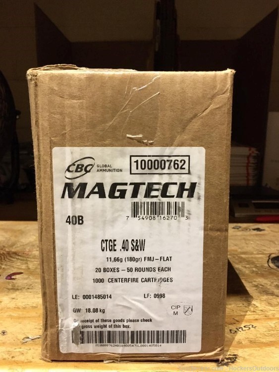 1000 Rounds Magtech .40 S&W 180gr FMJ Flat Point Lot-img-0