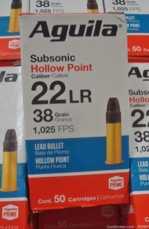 500 Aguila 22 LR SUBSONIC HOLLOW POINT 1025 FPS 38 gr 1B220268-img-4