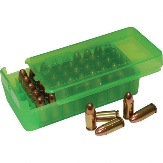 MTM P50SS 50rd Side Slide Ammo Box Clear Green-img-0