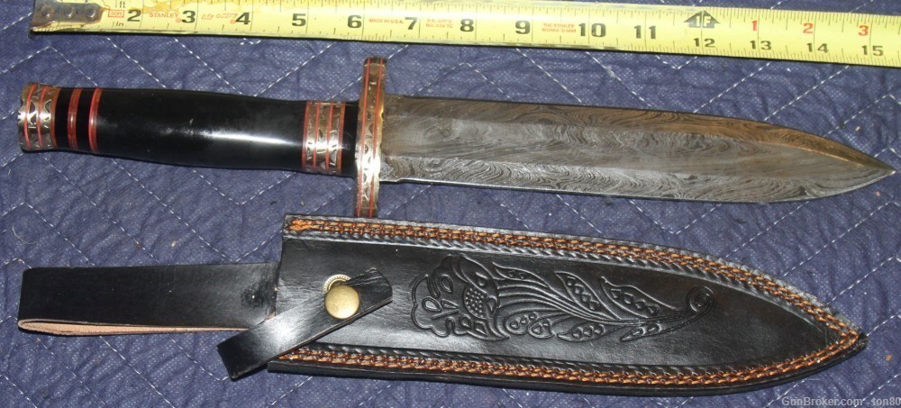 CUSTOM HANDMADE HUNTING KNIFE DAMASCUS 15 inck-img-0