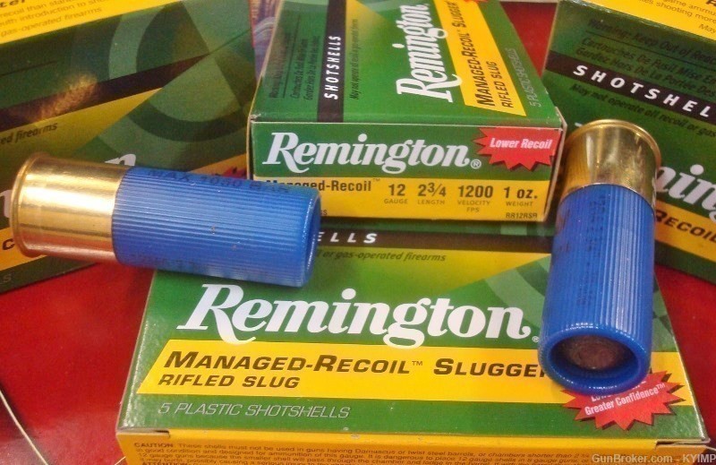 100 Remington 12 ga Slugger Slugs 2 3/4" RR12RSB 1200 FPS Low Recoil-img-0