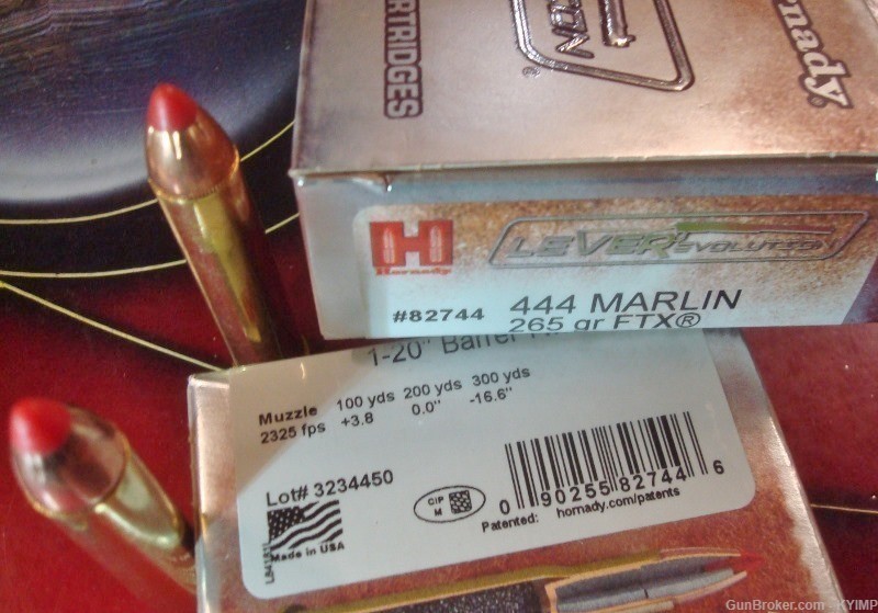 80 HORNADY 444 Marlin 265 grain FTX LEVERevolution ammunition 82744-img-0