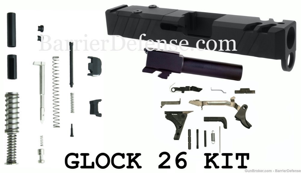 U-Build Glock 26 G26 Kit RMR & CNC Cuts Slide & Frame Parts Kit + Barrel-img-0