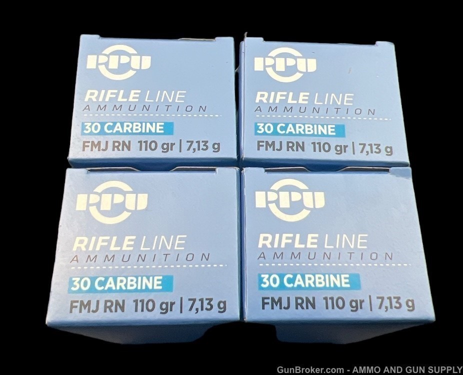 PRVI PARTIZAN 30 CARBINE FMJ 110 GRAIN - 200 RDS  4 BOXES AMMUNTION-img-2