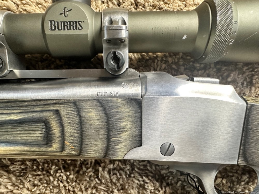 Ruger #1 no 1 stainless laminated 7mm stw w/ Burris NICE! RARE!-img-8