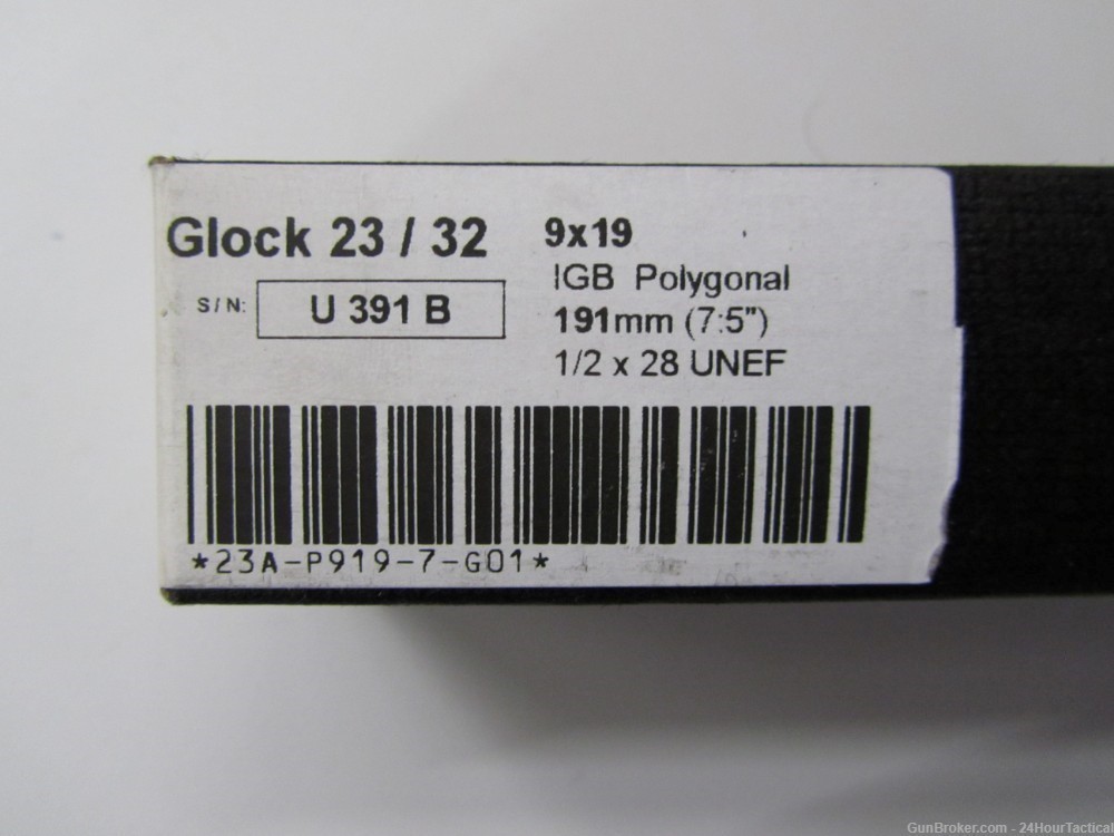 IGB Austria Glock 23/32 9mm 7.5" Barrel 1/2 x 28 Threads-img-2