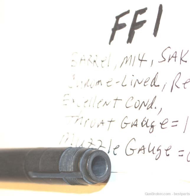 M14 Barrel "SAK", Chrome Lined Orig.Gauge Throat= 1, Muzzle= 0 to 1 - #FF1-img-8