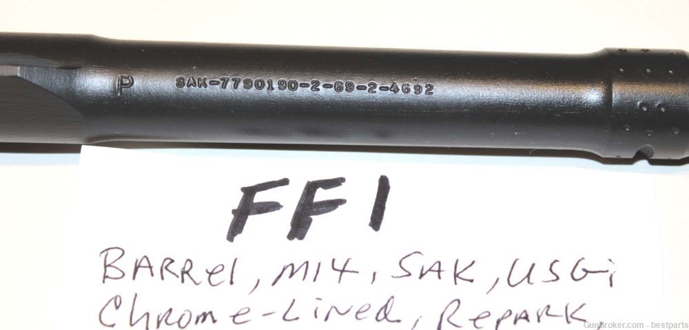 M14 Barrel "SAK", Chrome Lined Orig.Gauge Throat= 1, Muzzle= 0 to 1 - #FF1-img-2
