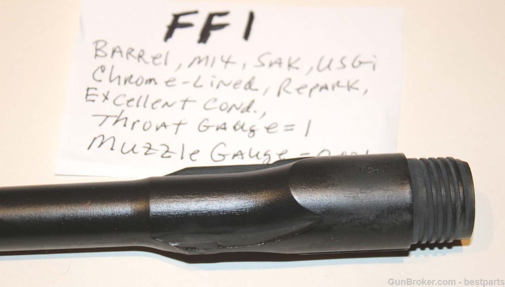 M14 Barrel "SAK", Chrome Lined Orig.Gauge Throat= 1, Muzzle= 0 to 1 - #FF1-img-11