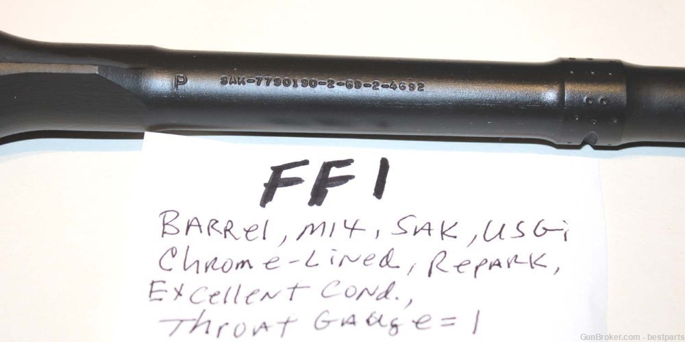 M14 Barrel "SAK", Chrome Lined Orig.Gauge Throat= 1, Muzzle= 0 to 1 - #FF1-img-3