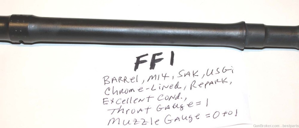 M14 Barrel "SAK", Chrome Lined Orig.Gauge Throat= 1, Muzzle= 0 to 1 - #FF1-img-6