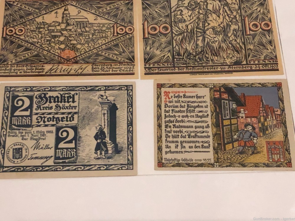 Post WW1 Pre-WW2 Original Germany Anti-Jewish Banknotes in Frame  -img-3