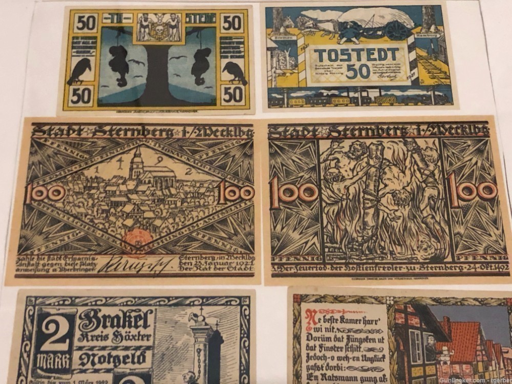 Post WW1 Pre-WW2 Original Germany Anti-Jewish Banknotes in Frame  -img-2