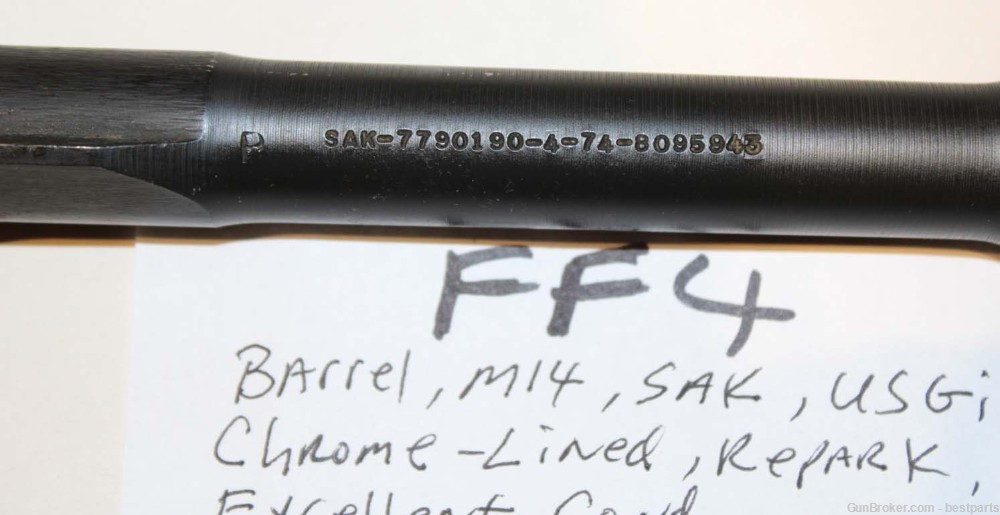 M14 Barrel "SAK", Chrome Lined Orig.Gauge Throat= 1 to 0, Muzzle= 0 - #FF4-img-2