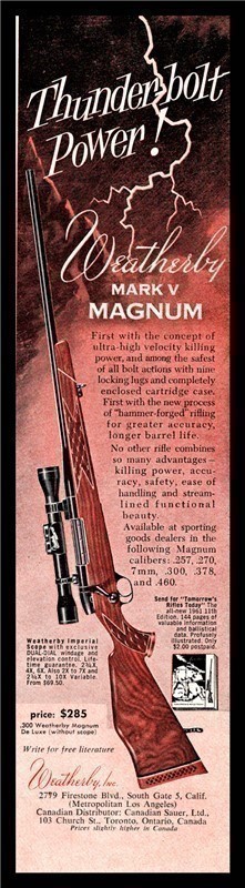 1962 WEATHERBY Mark V Magnum Rifle PRINT AD-img-0