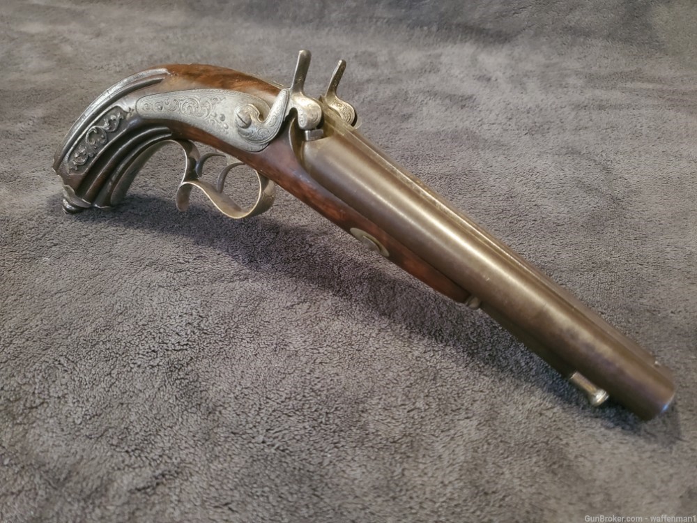 Antique Fine Example of a 62 Cal Percussion Howdah Pistol by LECLERE-img-0