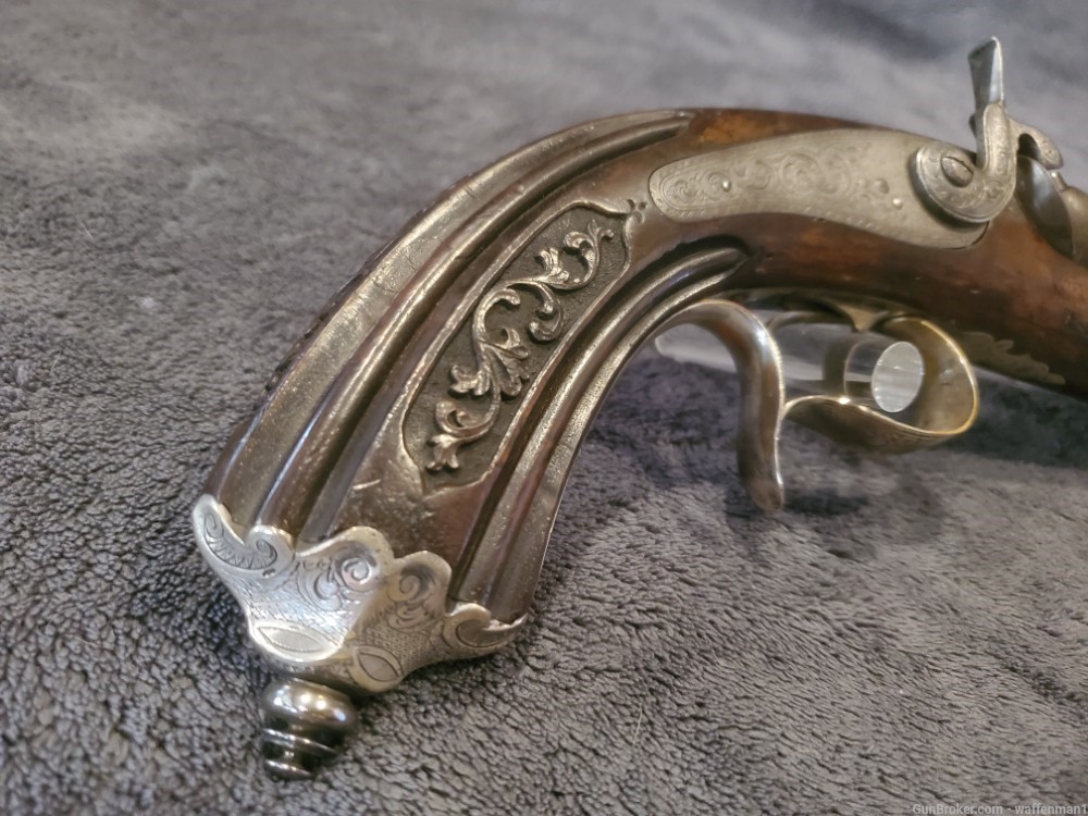 Antique Fine Example of a 62 Cal Percussion Howdah Pistol by LECLERE-img-13