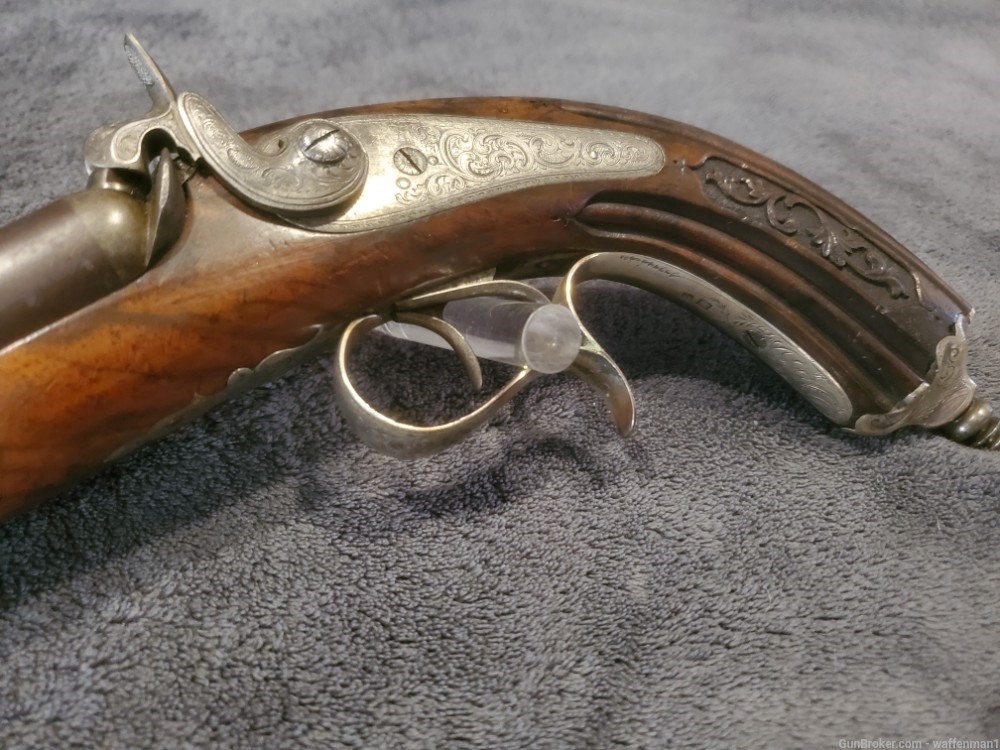 Antique Fine Example of a 62 Cal Percussion Howdah Pistol by LECLERE-img-8