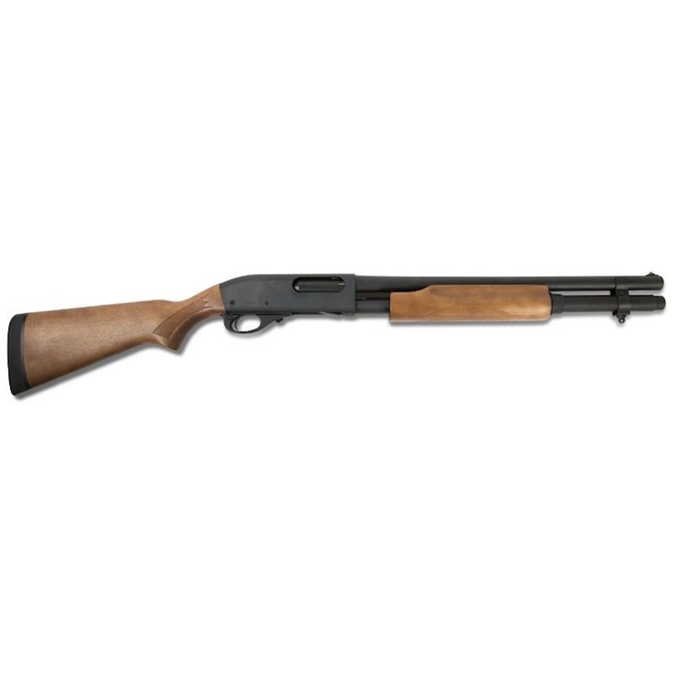 Remington 870 Hardwood Home Defense 12 Ga. 18 1/2 BBL 6 Rd. Wood/Matte Blue-img-0