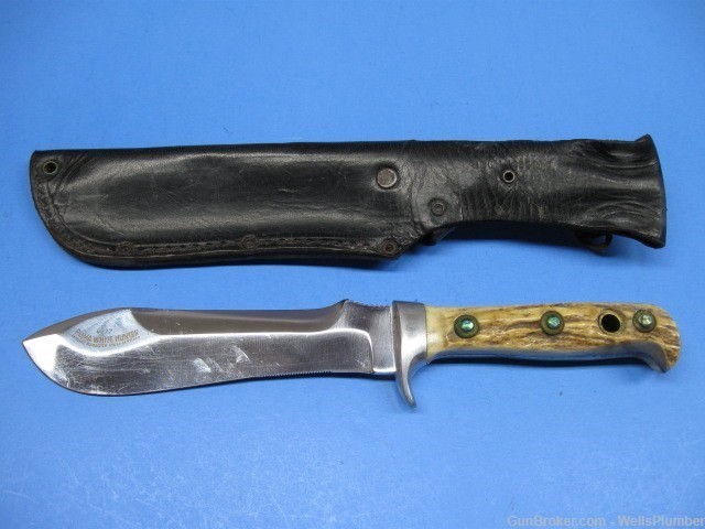 VIETNAM PUMA FIGHTING KNIFE WHITE HUNTER WITH ORIGINAL SCABBARD (RARE)-img-1