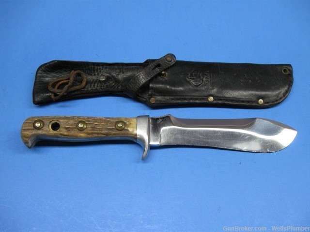 VIETNAM PUMA FIGHTING KNIFE WHITE HUNTER WITH ORIGINAL SCABBARD (RARE)-img-0