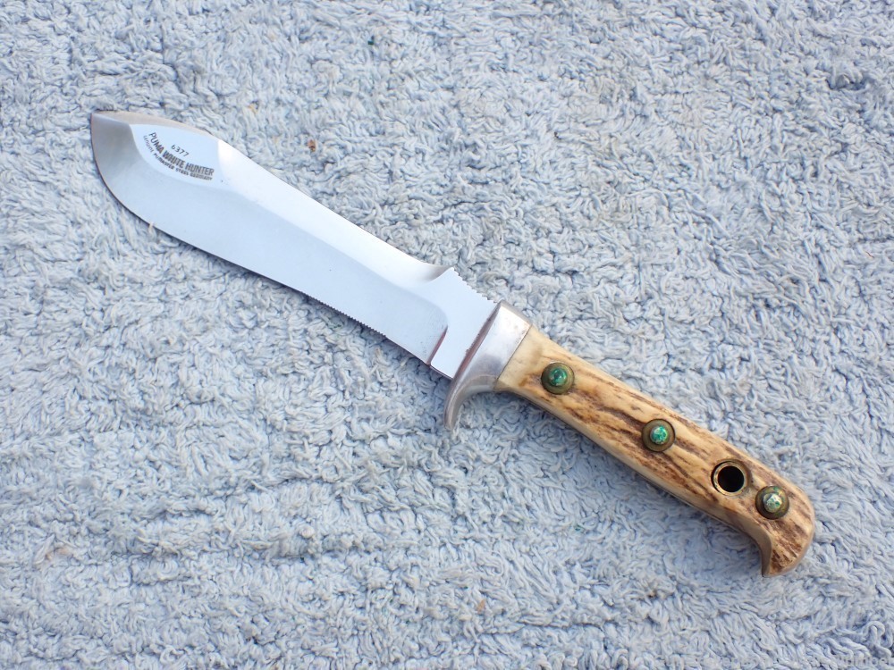 VIETNAM PUMA FIGHTING KNIFE WHITE HUNTER WITH ORIGINAL SCABBARD (RARE)-img-7