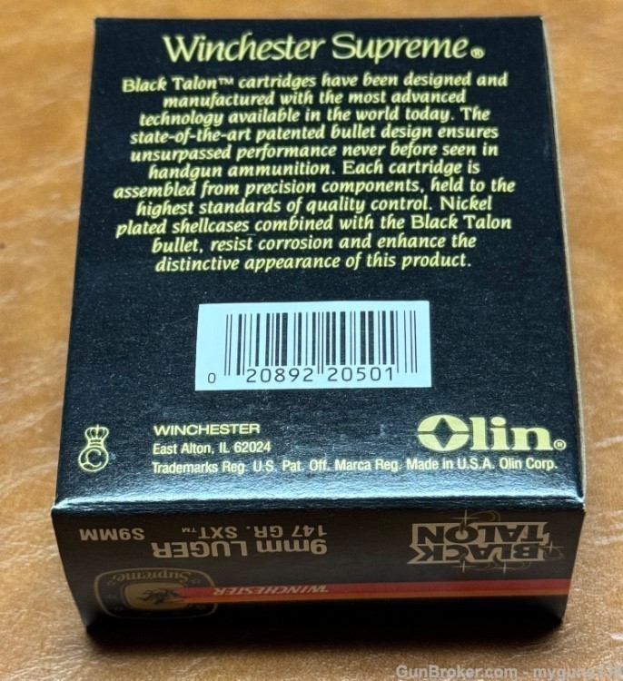 Winchester Black Talon 9mm Has Never Been Handled Since Purchased!-img-3