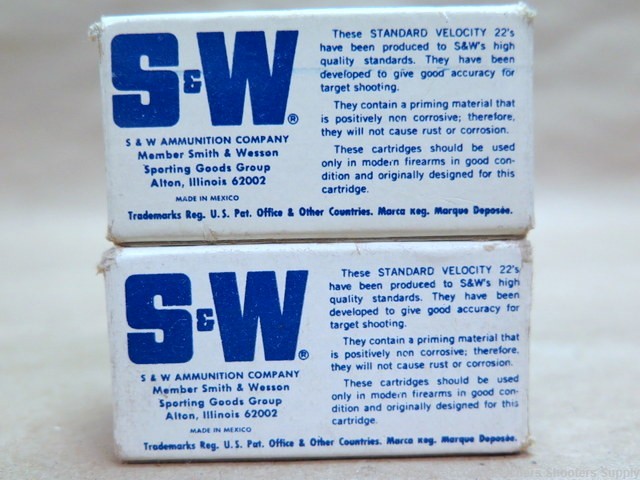 Vintage Smith & Wesson .22lr Std Vel Ammo Lot of 2 boxes-img-3