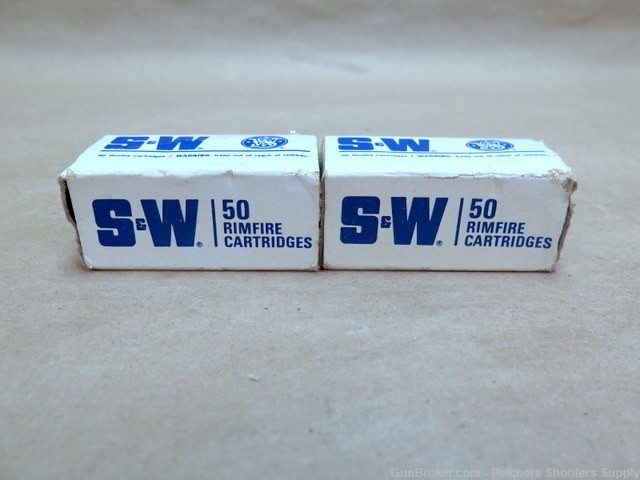 Vintage Smith & Wesson .22lr Std Vel Ammo Lot of 2 boxes-img-0