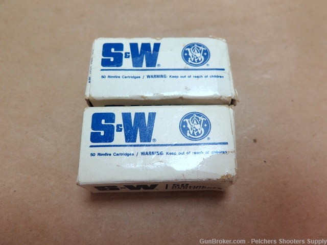Vintage Smith & Wesson .22lr Std Vel Ammo Lot of 2 boxes-img-2