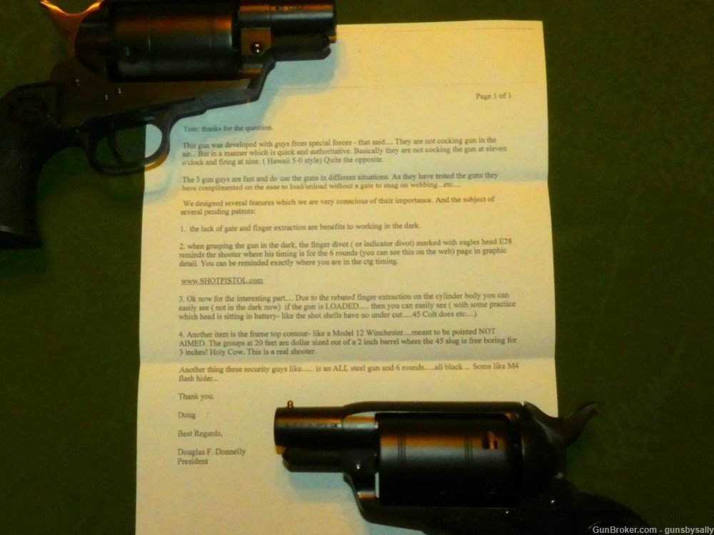 USFA Prototype Matched Pair Shot Pistol .45 Long Colt .410 Shotgun in Case-img-22