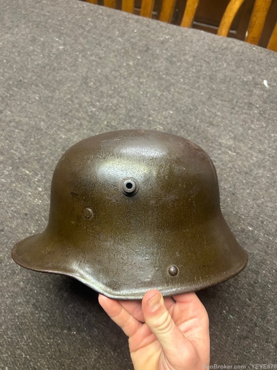WW1 German M16 Stahlhelm bring back with liner and chinstrap-img-1