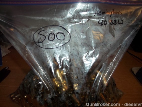 500 FULLY CLEANED Remington 40 S&W BRASS Shell Cas-img-0