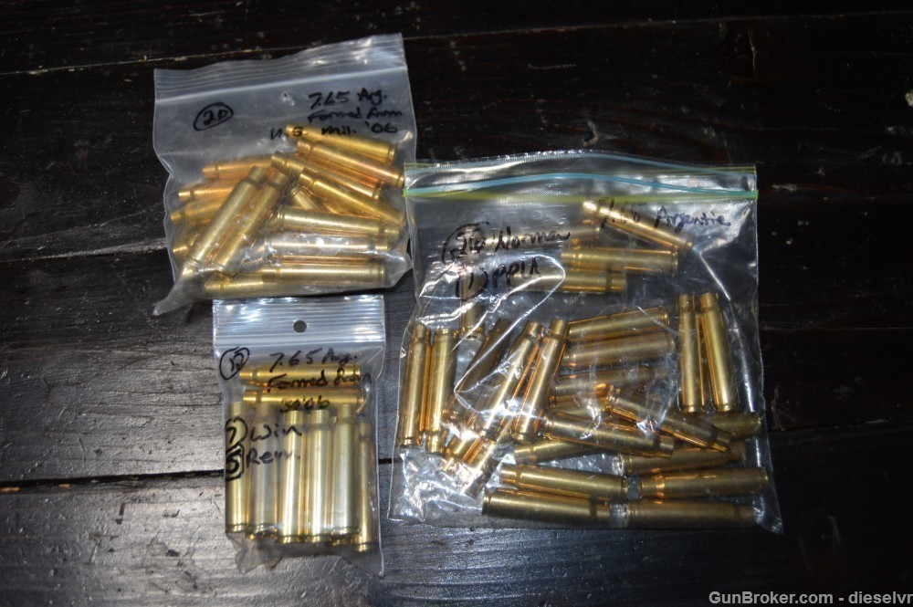 60 7.65 Argentine BRASS Shell Casings SUPER CLEAN!!!!!!!-img-3