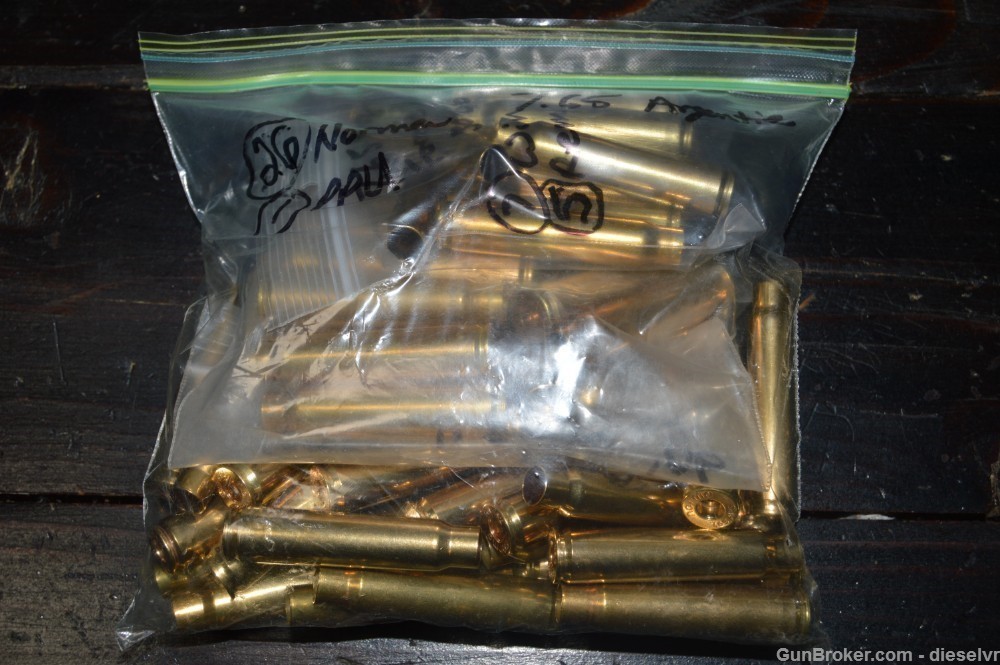 60 7.65 Argentine BRASS Shell Casings SUPER CLEAN!!!!!!!-img-0