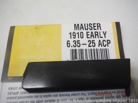 MAUSER 25 Magazine 1910 EARLY 25 ACP 8RD MAG-img-0