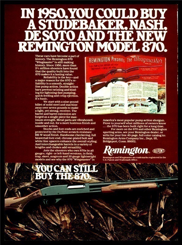 1978 REMINGTON 870 Wingmaster Shotgun PRINT AD-img-0