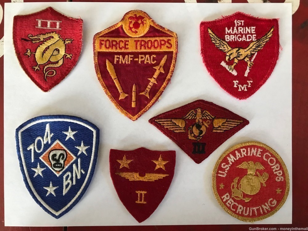 75 Piece Vintage USMC Shoulder Patch Collection WWII Marine Corps SSI -img-9