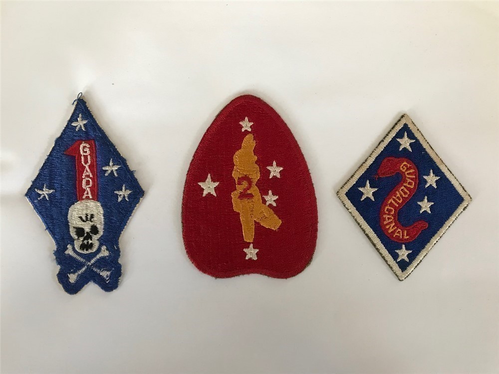75 Piece Vintage USMC Shoulder Patch Collection WWII Marine Corps SSI -img-0