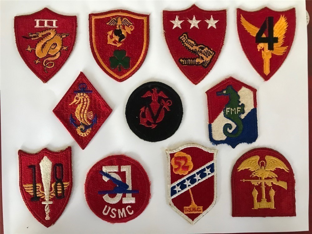 75 Piece Vintage USMC Shoulder Patch Collection WWII Marine Corps SSI -img-3